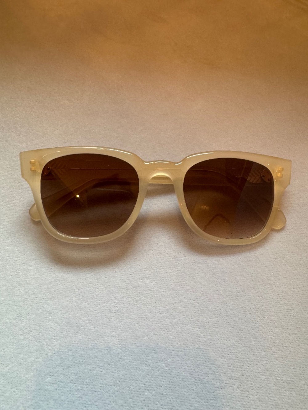 Krewe Webster Sunglasses, translucent gold/yellow/cream color